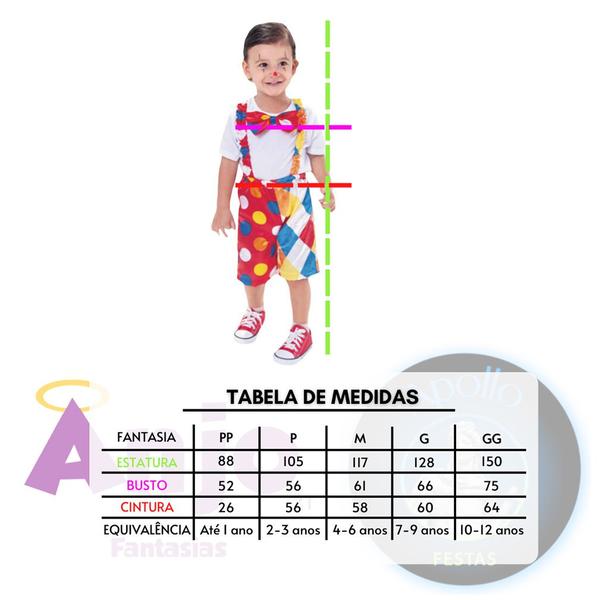 Imagem de Fantasia Infantil Palhacinho Dom com Suspensório e Gravata