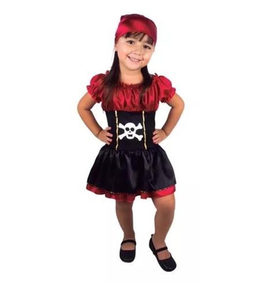 Imagem de Fantasia Infantil Pirata Vestido + Bandana