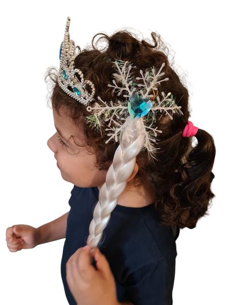 Imagem de Fantasia infantil Princesa C/ Trança cabelo Coroa Varinha