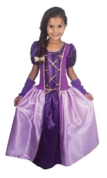 Imagem de Fantasia Infantil Princesa Rapunzel Vestido Luxo De 2 À 8 Anos