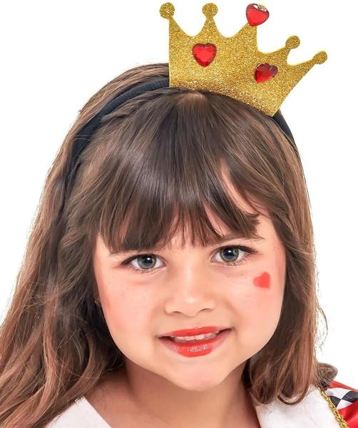 Imagem de Fantasia Infantil Rainha De Copas Festas Carnaval C/Tiara