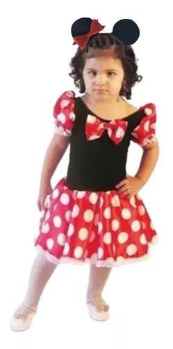 Fantasia Infantil Ratinha Minnie + Tiara Orelha + Lacinho - Brink Model Imagem de Fantasia Infantil Ratinha Minnie + Tiara Orelha + Lacinho