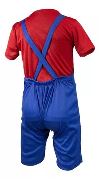 Imagem de Fantasia Infantil Roupa Mário Gorro Camiseta e Suspensório ( dos 2 aos 9 anos)