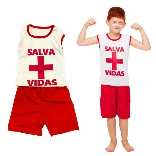 Imagem de Fantasia Infantil Salva Vidas Conjunto Masculino