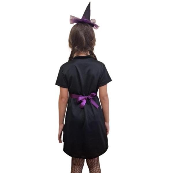 Imagem de Fantasia Infantil Vestido Bruxinha Holloween com Tiara