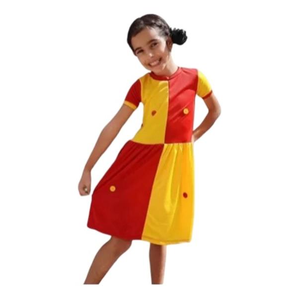 Imagem de Fantasia Infantil Vestido Roupa Emília Boneca ( dos 6 meses aos 12 anos )