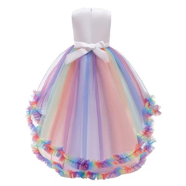 Imagem de Fantasia Infantil Vestido Unicórnio Luxo 110cm Veste de 3 a 4 anos