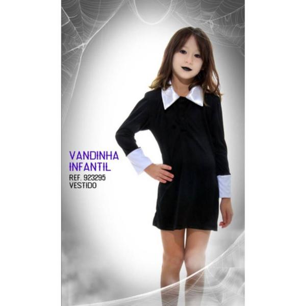 Imagem de Fantasia Infantil Wanda Vandinha Tam M (5 a 8 anos) Sulamericana Fantasias