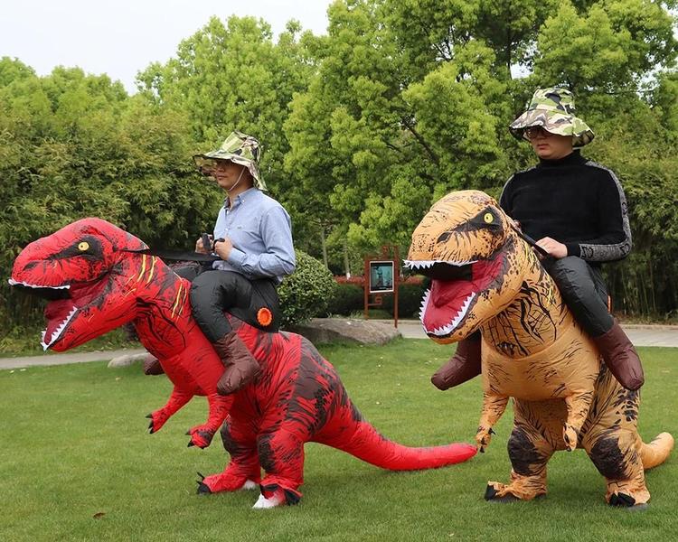 Imagem de Fantasia Inflável de Dinossauro T-Rex para Adultos - Halloween, Carnaval e Natal