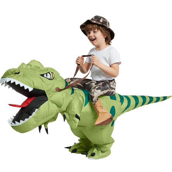 Imagem de Fantasia Inflável de T-Rex para Crianças 4-6 Anos - Divertida e Engraçada para Festas