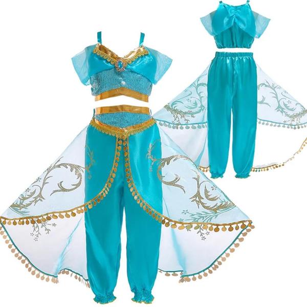 Imagem de Fantasia Jasmine Infantil Luxo Disney Princesas tamanho 5