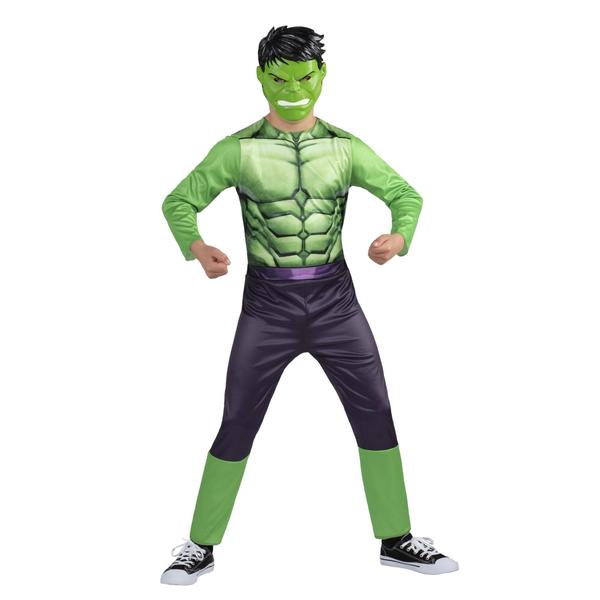 Imagem de Fantasia: macacão Marvel Hulk, oficial juvenil, verde de Halloween