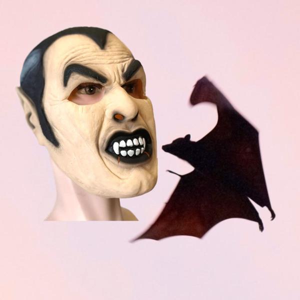 Imagem de Fantasia Máscara Drácula Vampiro Látex Halloween Festa