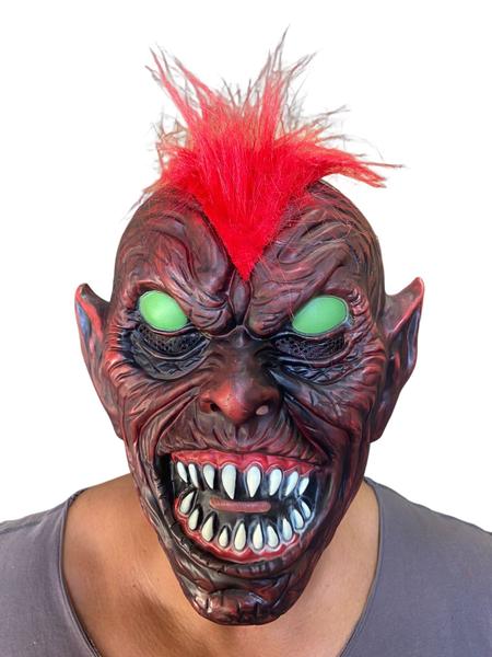 Imagem de Fantasia Máscara Monstro Orc Assustador Vermelho