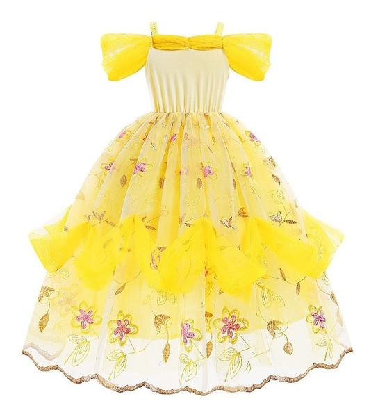 Imagem de Fantasia Menina Princesa Bela Fera Vestido Criança Infantil