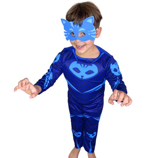 Imagem de Fantasia Menino Gato Pj Masks C/ Enchimento E Máscara E.v.a