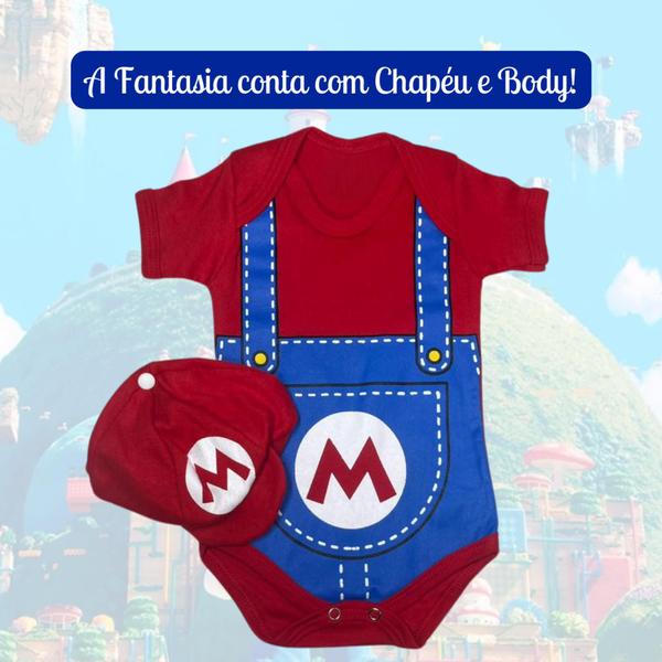 Imagem de Fantasia Mesversário Bebe Mario Bross Luigi Body