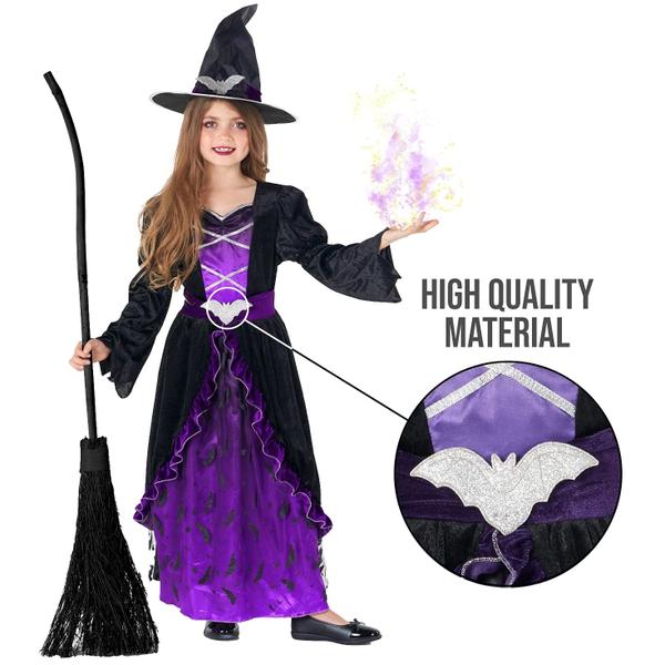 Imagem de Fantasia Morph Purple Witch para meninas e crianças de Halloween