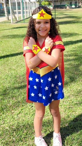 Imagem de Fantasia Mulher Maravilha Infantil Vestido Super Heroina