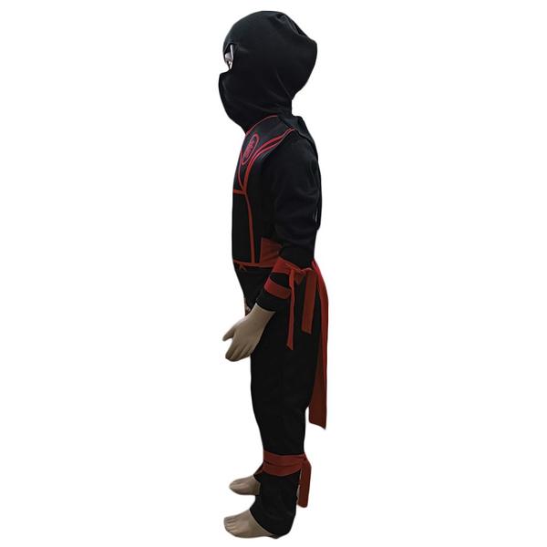 Imagem de Fantasia Ninja Dark Preto e Vermelho Infantil com Capuz