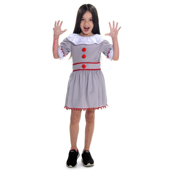 Imagem de Fantasia Palhaça do Mal Vestido Infantil - Halloween