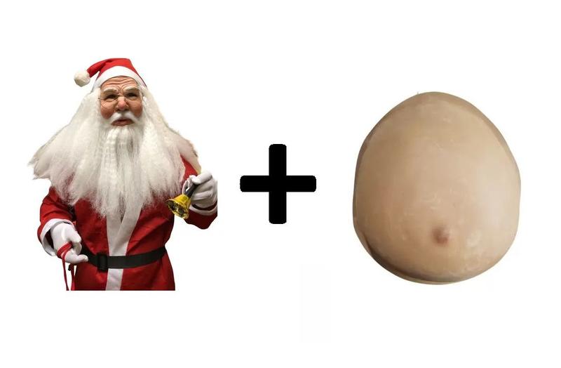 Imagem de Fantasia Papai Noel c/ máscara, roupa, sino, luvas, barriga