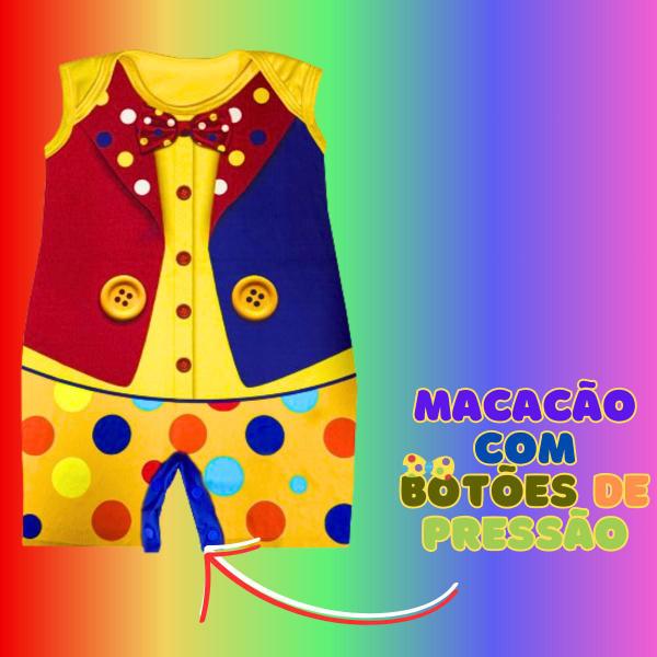 Imagem de  Fantasia para Bebe Palhacinho Carnaval Mesversario Body Baby Feita Em Poliéster Fantasias Super