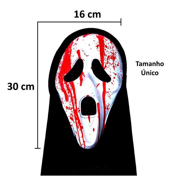 Imagem de Fantasia para Crianças e Adultos Máscara do Pânico Amostradinho com Sangue