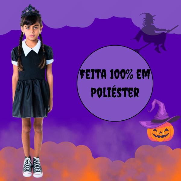 Imagem de Fantasia Para Menina Infantil De Hallowen Princesa Bruxinha Com Acessório Tiara Crianças Toymaster