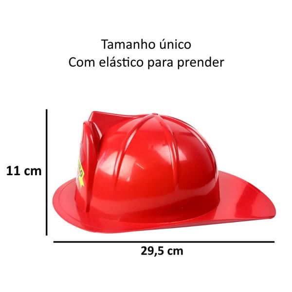 Imagem de Fantasia para Meninos Bombeiro com Chapéu Infantil para Festas