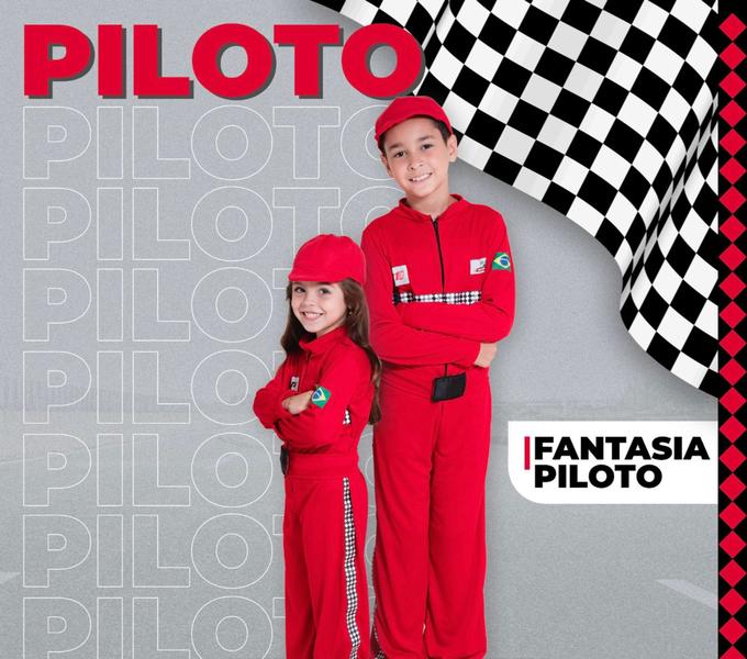 Imagem de Fantasia Piloto Infantil formula 1 Macacão cinto e chapéu a pronta entrega