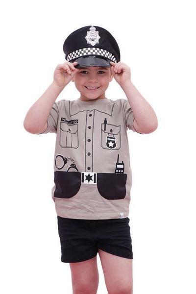 Imagem de Fantasia Policial Valente - camiseta e shorts