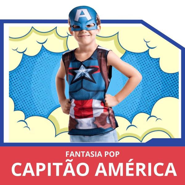 Imagem de Fantasia Pop Infantil Capitão América Nova Brink Super Magia