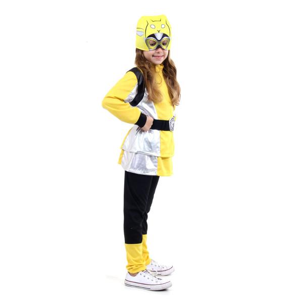 Fantasia Power Rangers Amarelo Infantil - Beast Morphers Imagem de Fantasia Power Rangers Amarelo Infantil - Beast Morphers