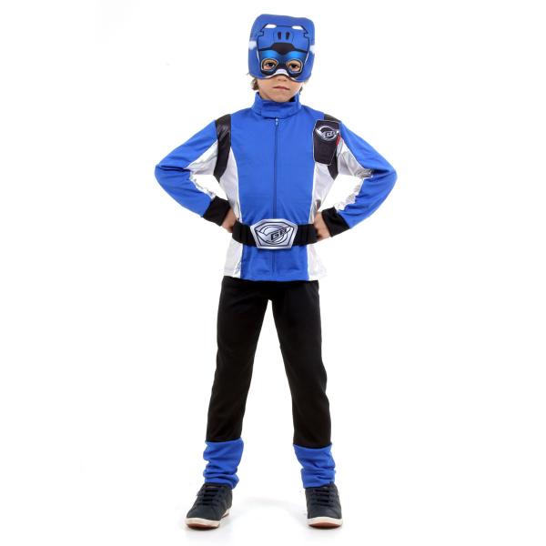 Fantasia Power Rangers Azul Infantil - Beast Morphers - Hasbro Imagem de Fantasia Power Rangers Azul Infantil - Beast Morphers