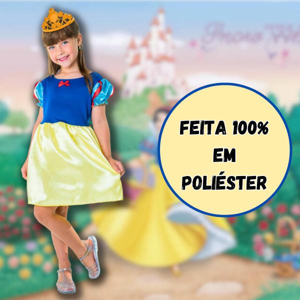 Imagem de Fantasia Princesa Branca De Neve Completa Infantil Tiara Com Acessório Para Meninas Toymaster