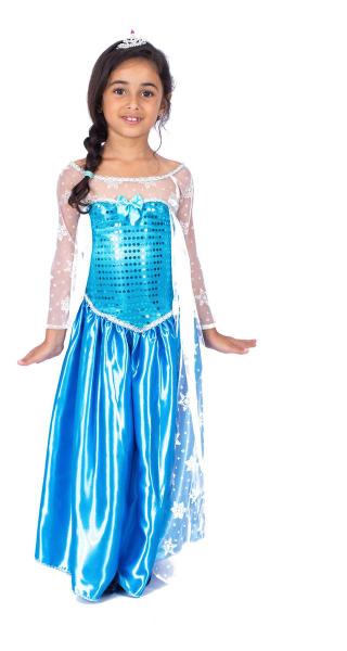 Imagem de Fantasia Princesa Elsa Frozen Infantil Feminino Carnaval Festa Evento Let is Go