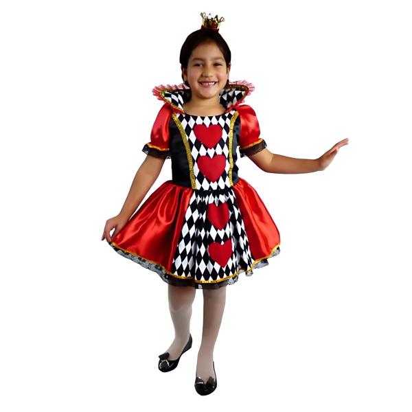 Imagem de Fantasia Rainha de Copas Infantil com Vestido e Coroa