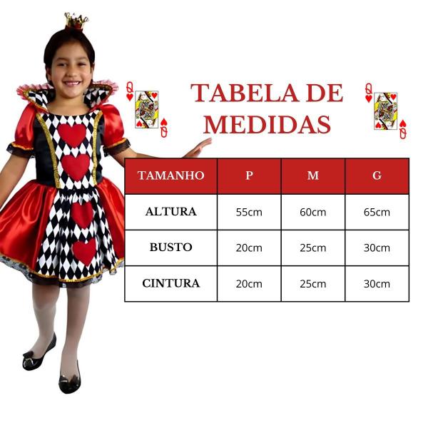 Imagem de Fantasia Rainha de Copas Infantil com Vestido e Coroa