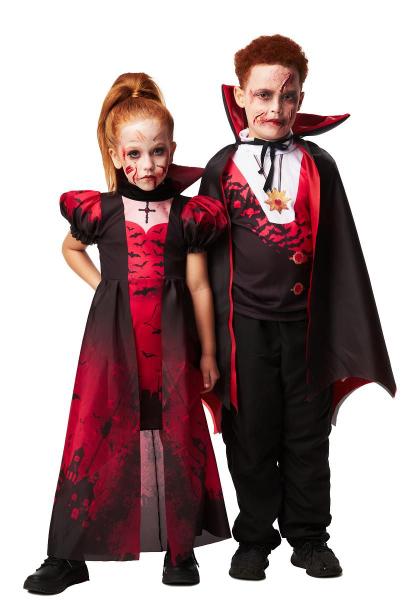 Imagem de Fantasia Rainha Vampira Infantil Halloween Vestido Festa Top