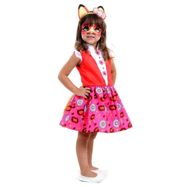Fantasia Raposa Vestido Infantil com Máscara e Tiara - Sulamericana Imagem de Fantasia Raposa Vestido Infantil com Máscara e Tiara