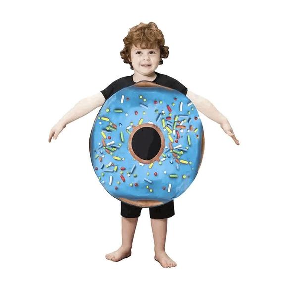 Imagem de Fantasia Rosquinha Granulada Donuts Infantil Cosplay Candy Roupa Engraçada Criativa Doce Comida Bloquinho Carnaval