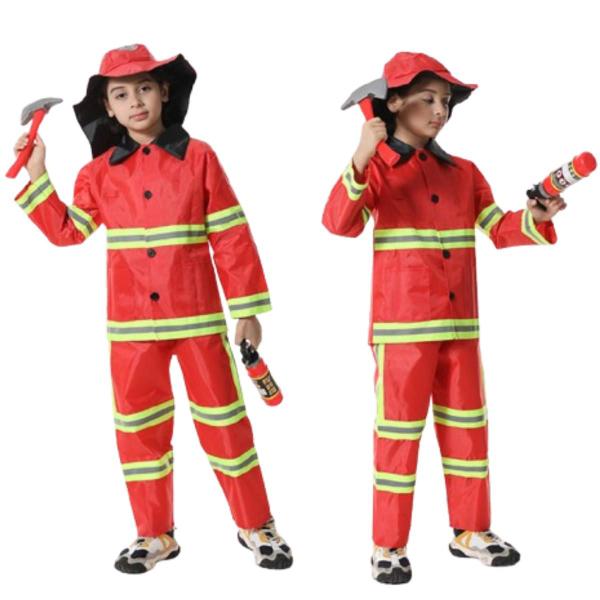 Imagem de Fantasia Roupa De Bombeiro Infantil Meninos + Acessórios