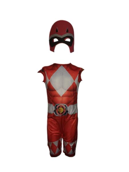 Imagem de Fantasia Roupa Infantil Power Rangers Vermelho Com Máscara