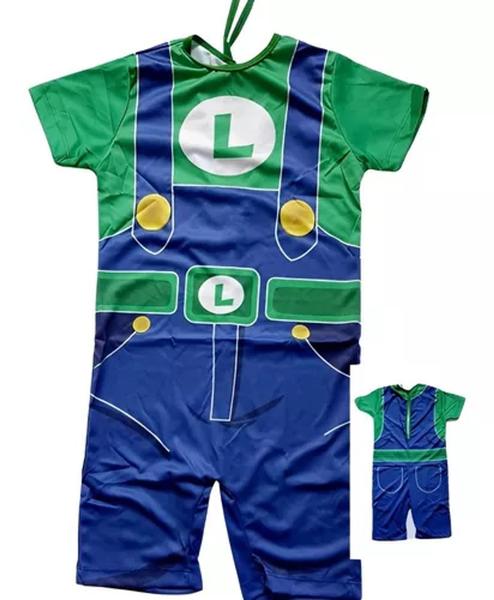 Imagem de Fantasia Roupa Infantil Super Luigi com Máscara ( dos 2 aos 9 anos )