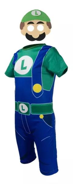 Imagem de Fantasia Roupa Infantil Super Luigi com Máscara ( dos 2 aos 9 anos )