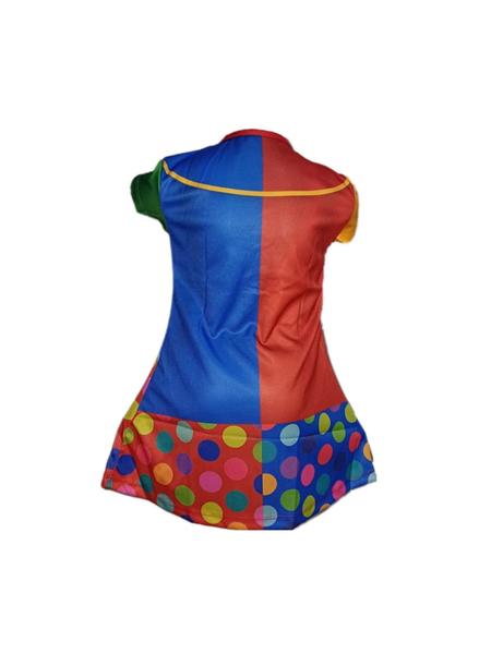 Imagem de Fantasia Roupa Infantil Vestido Palhaço Com Nariz