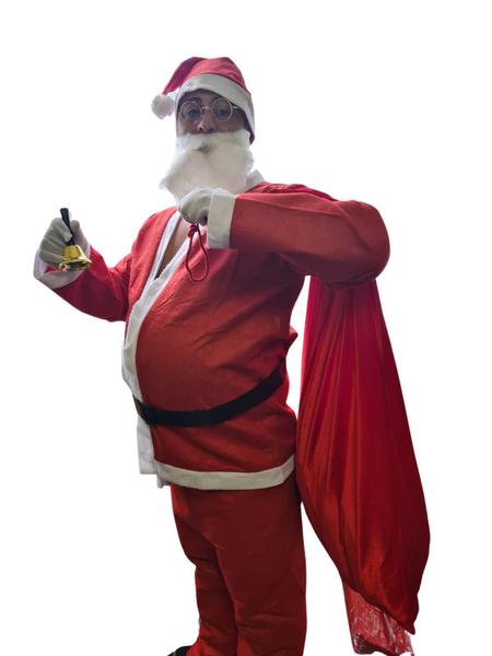 Imagem de Fantasia Roupa Papai Noel + Barba + Luva+ Oculos +Saco