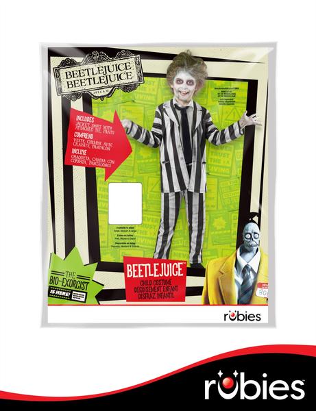 Imagem de Fantasia Rubie's Beetlejuice listrada em preto e branco para crianças