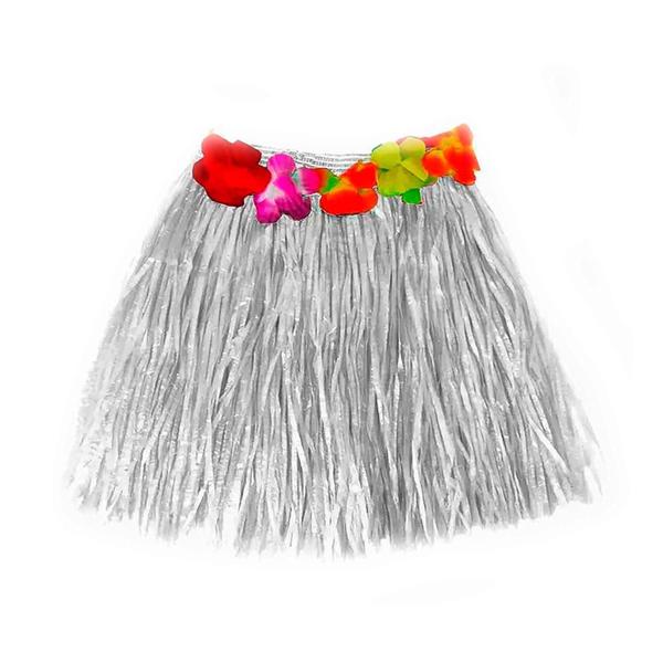 Imagem de Fantasia Saia Havaiana Infantil Festa Luau Hawaii Com Flores 30 cm